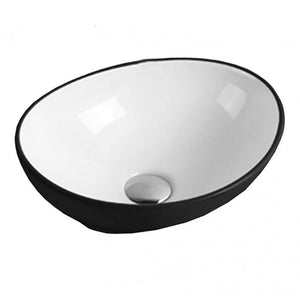 ELZA COUNTERTOP BASIN 400x340mm BLACK-WHITE - OkBaths