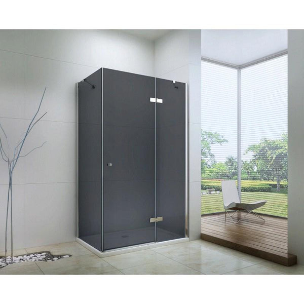 ROMA SHOWER ENCLOSURE WITH HINGED DOOR,GREY 6mm GLASS THICKNESS - OkBaths