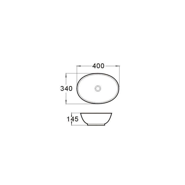 ELZA COUNTERTOP BASIN 400x340mm WHITE - OkBaths