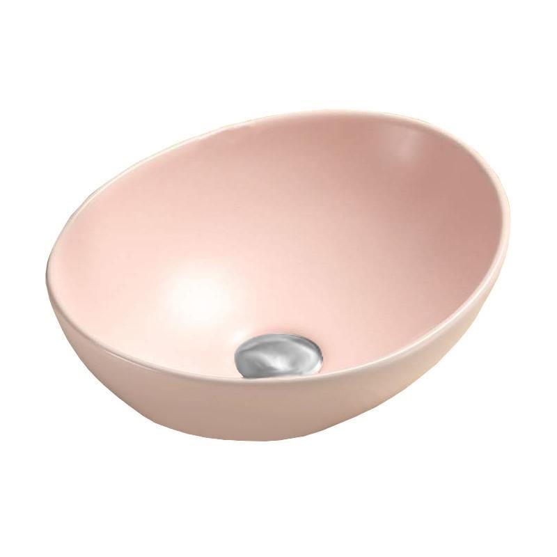 ELZA COUNTERTOP BASIN 400x340mm PINK MAT - OkBaths