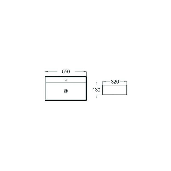 ALISA COUNTERTOP BASIN 660x320mm WHITE - OkBaths