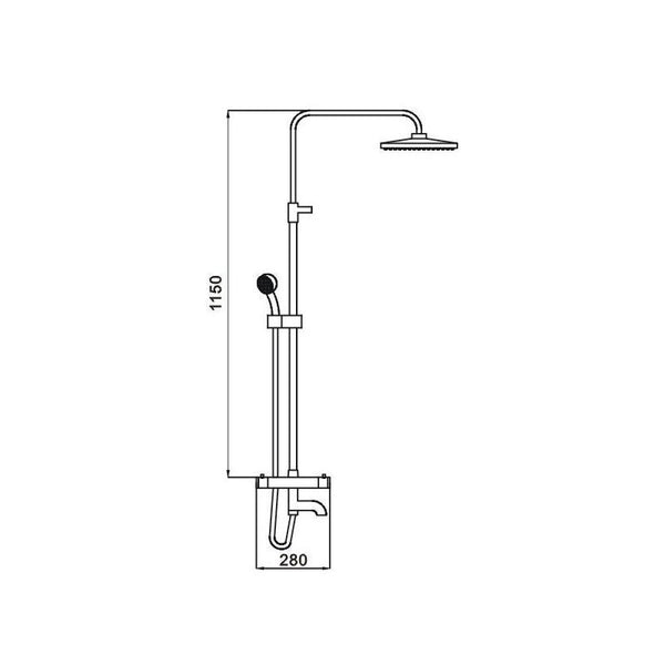 DENIS SHOWER SET ROUND RAIN SHOWER THERMOSTATIC - OkBaths