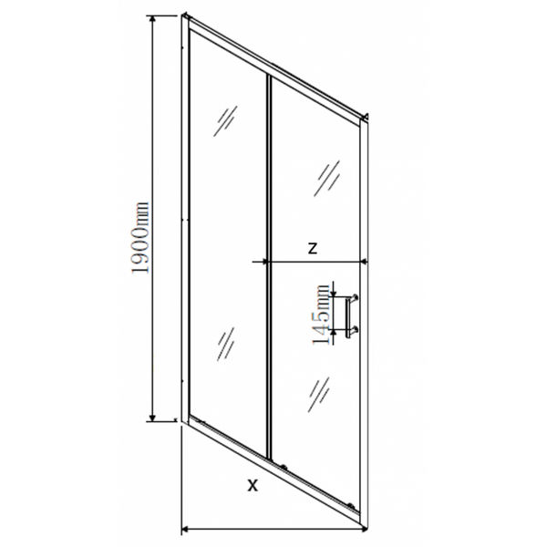 APIA DOOR SHOWER TRANSPARENT GLASS THICKNESS 5mm - OkBaths