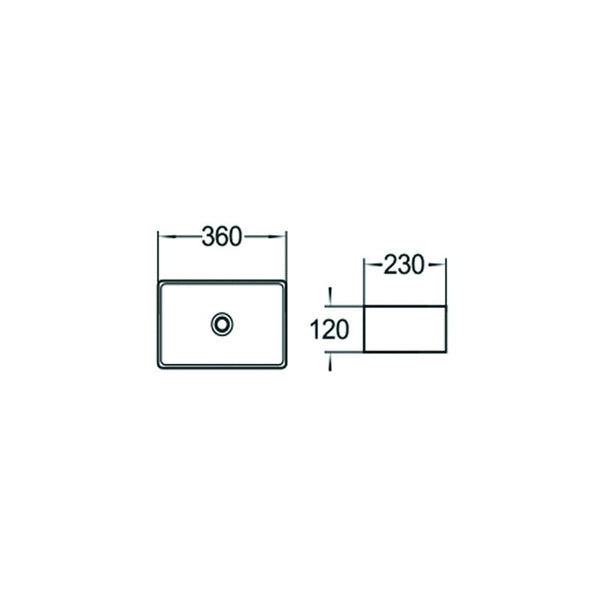 NADIA COUNTERTOP BASIN 360x230mm WHITE