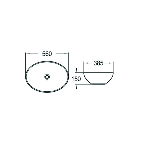 MEXEN MARINA COUNTERTOP BASIN 560x380mm WHITE