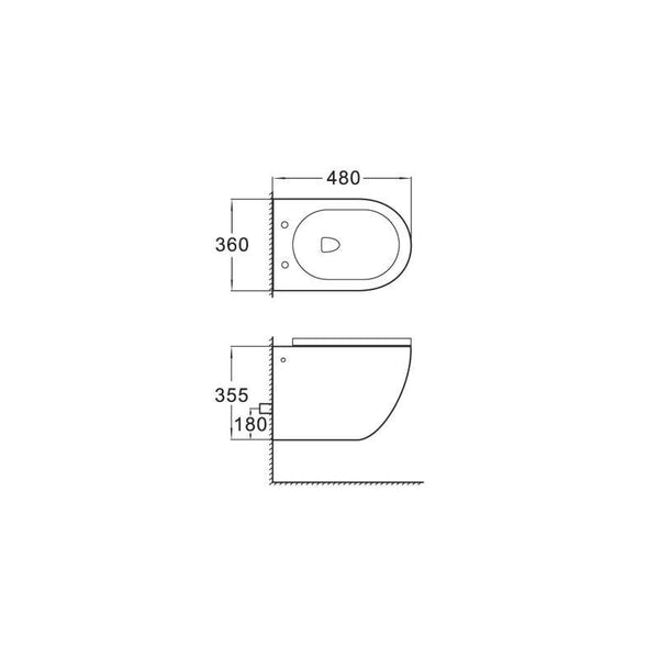 LENA WALL HUNG TOILET + SLOWLY CLOSING BOARD - OkBaths