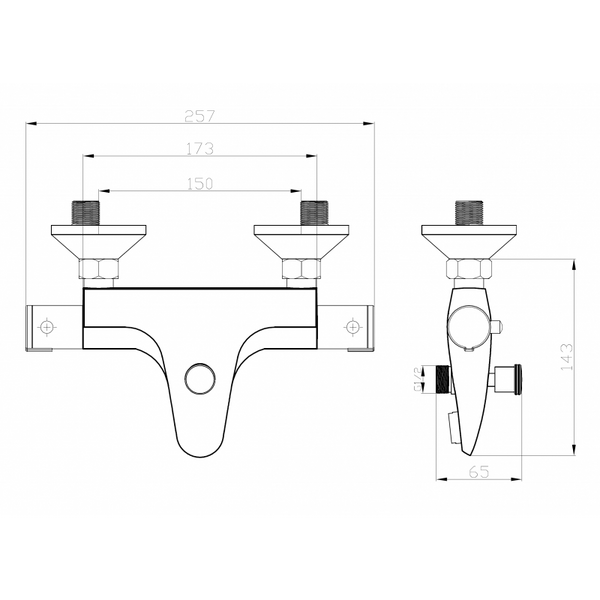 TIM BATH-SHOWER SET SQUARE RAIN SHOWER THERMOSTATIC - OkBaths