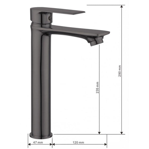 ROYO ONE BASIN TAP GRAPHITE TALL - OkBaths