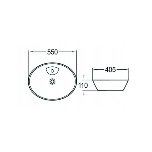 AIDA COUNTERTOP BASIN 550x400mm WHITE - OkBaths