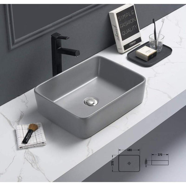 CATIA COUNTERTOP BASIN 480x370mm GREY - OkBaths