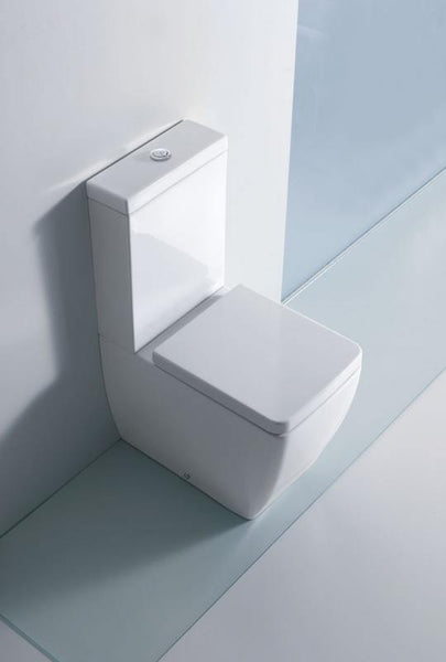 RETRO SET EGO BACK TO WALL TOILET+ TOILET BOARD SLOWLY CLOSING+FLUSH+FLUSHING SYSTEM WHITE/CHROME - OkBaths