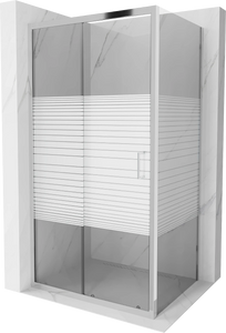 MEXEN APIA SHOWER ENCLOSURE WITH SLIDING DOORS-STRIPES/BANNER 5mm GLASS THICKNESS