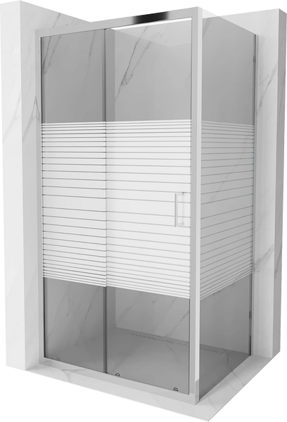 MEXEN APIA SHOWER ENCLOSURE WITH SLIDING DOORS-STRIPES/BANNER 5mm GLASS THICKNESS