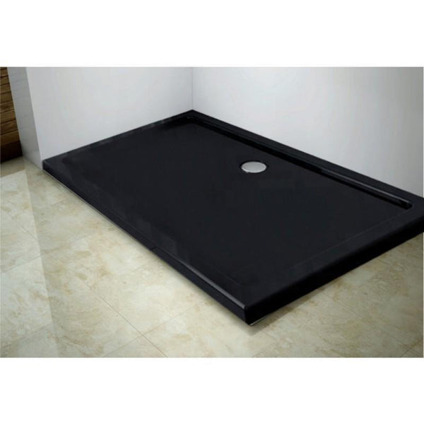 SHOWER TRAY SLIM RECTANGULAR 1000x800mm BLACK - OkBaths