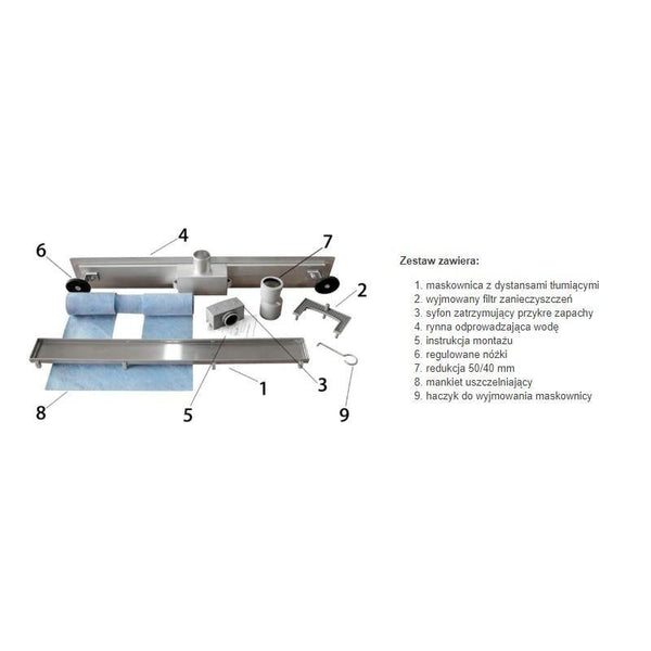 LINEAR FLOOR DRAIN-M01 LOW SIPHON - OkBaths