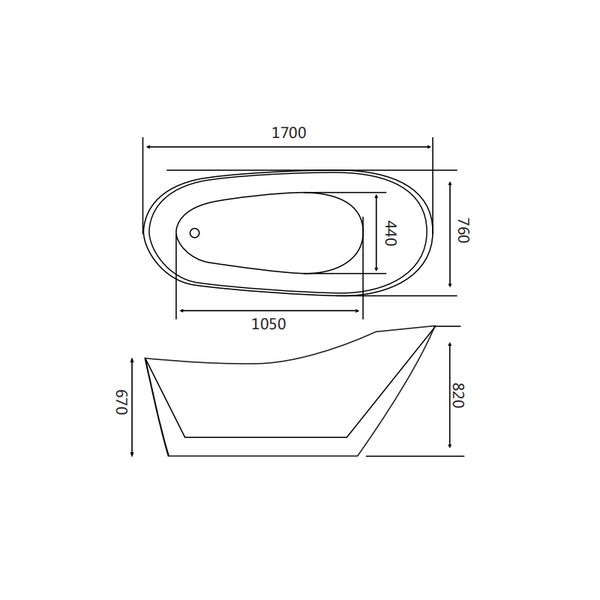 MEXEN OVIEDO FREESTANDING BATH 1700x760mm