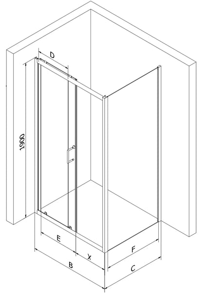 MEXEN APIA SHOWER ENCLOSURE WITH SLIDING DOORS-STRIPES/BANNER 5mm GLASS THICKNESS