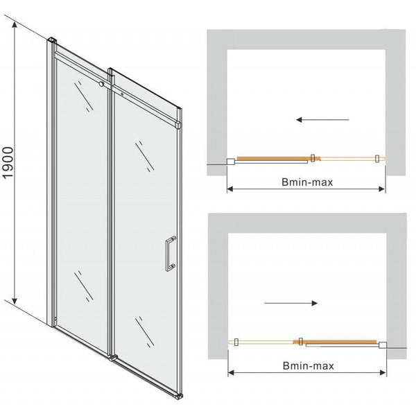 OMEGA DOOR SHOWER,TRANSPARENT,8mm GLASS THICKNESS - OkBaths