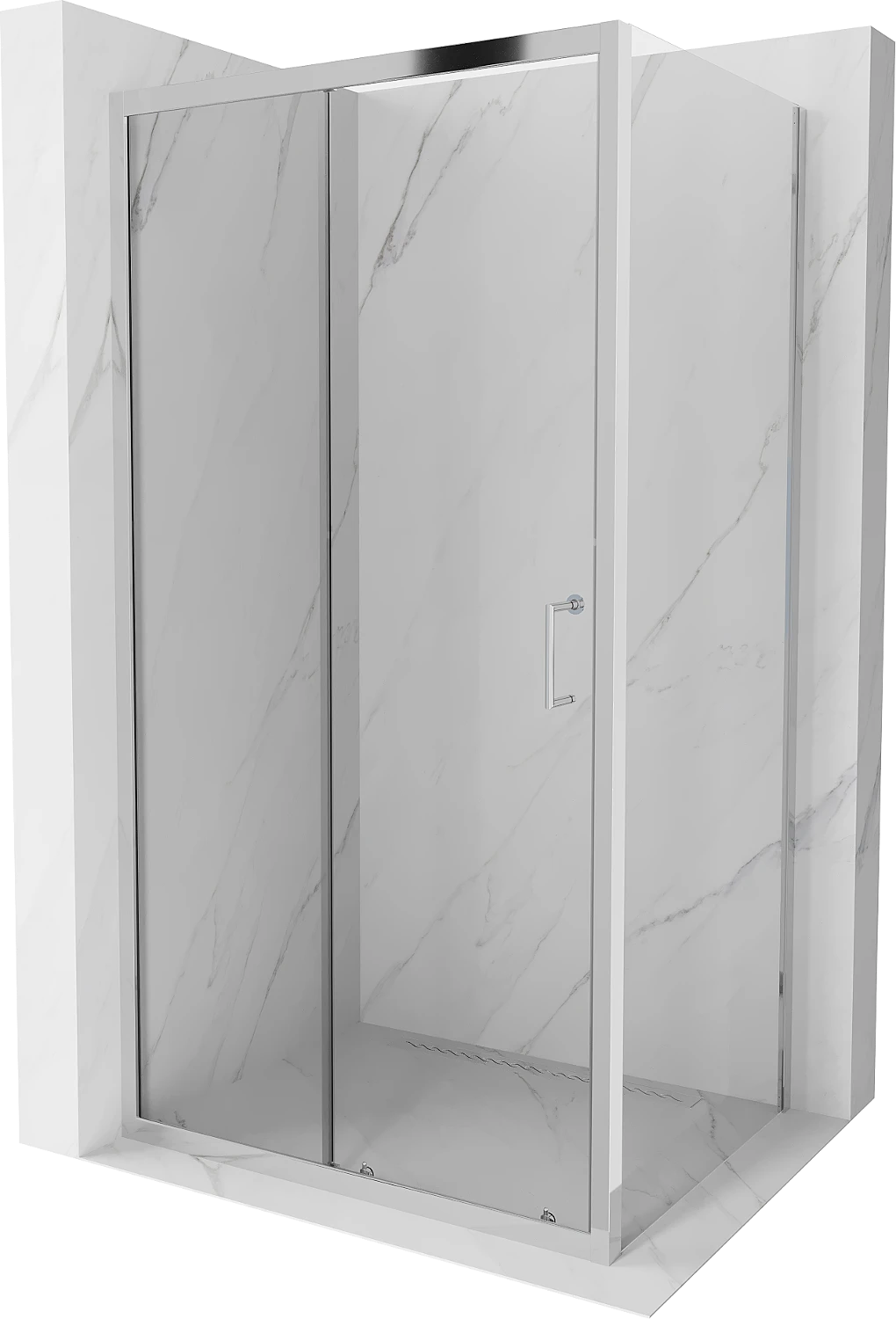 MEXEN APIA SHOWER ENCLOSURE WITH SLIDING DOORS-TRANSPARENT WITH CHROME PROFILE 5MM GLASS THICKNESS