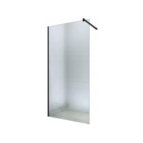 SCREEN SHOWER TRANSPARENT-BLACK FINISH- MANY SIZES AVAILABLE - OkBaths