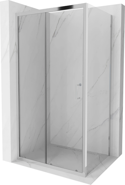 MEXEN APIA SHOWER ENCLOSURE WITH SLIDING DOORS-TRANSPARENT WITH CHROME PROFILE 5MM GLASS THICKNESS