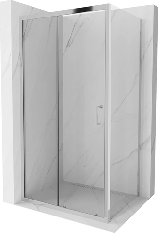 MEXEN APIA SHOWER ENCLOSURE WITH SLIDING DOORS-TRANSPARENT WITH CHROME PROFILE 5MM GLASS THICKNESS