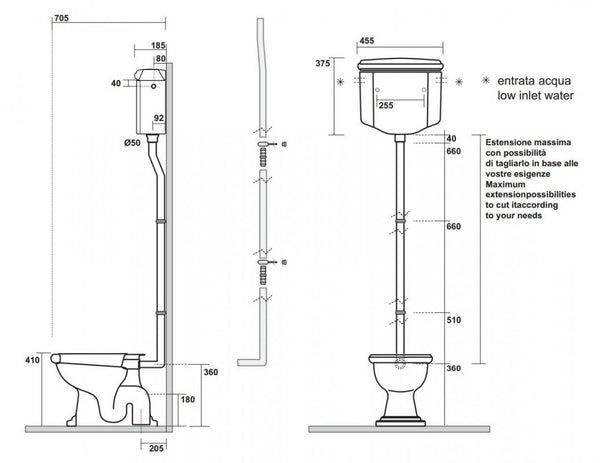 RETRO WC COMPACT TALL CISTERN - OkBaths