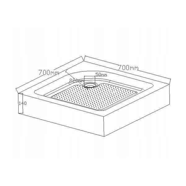 RIO SHOWER TRAY SLIM SQUARE 700x700mm - OkBaths