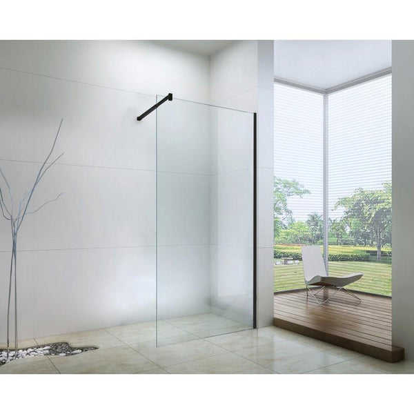 SCREEN SHOWER TRANSPARENT-BLACK FINISH- MANY SIZES AVAILABLE - OkBaths