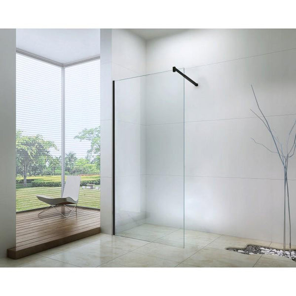 SCREEN SHOWER TRANSPARENT-BLACK FINISH- MANY SIZES AVAILABLE - OkBaths