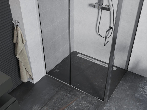 MEXEN APIA SHOWER ENCLOSURE WITH SLIDING DOORS-TRANSPARENT WITH CHROME PROFILE 5MM GLASS THICKNESS