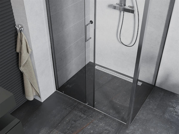 MEXEN APIA SHOWER ENCLOSURE WITH SLIDING DOORS-TRANSPARENT WITH CHROME PROFILE 5MM GLASS THICKNESS