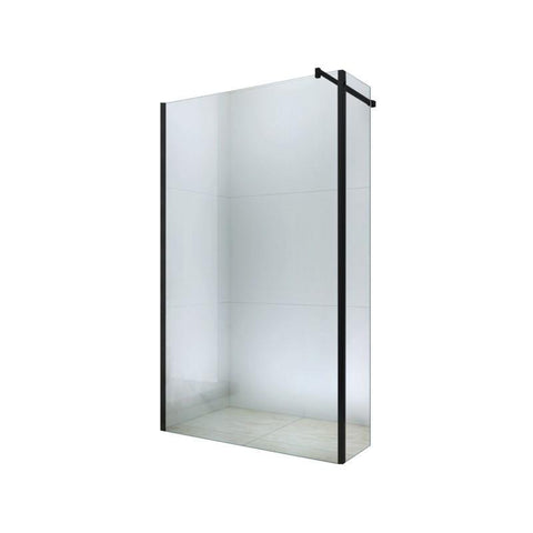 SHOWER SCREEN WALK IN TRANSPARENT,BLACK-FINISH-COMING SOON - OkBaths