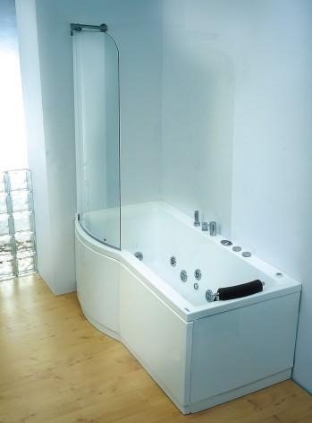 CREATION COLLECTION PLEIADES RECTANGULAR ACRYLIC BATHTUB WITH SCRREN FRAME AND SIPHON WHITE