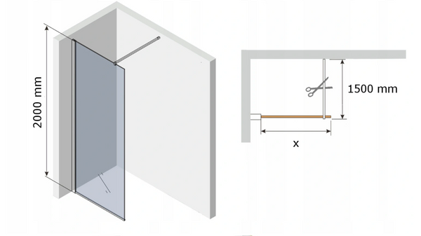 MEXEN KIOTO SHOWER SCREEN WALK IN 1100mm variety design