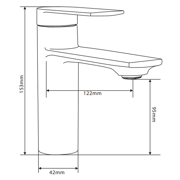 MEXEN ZERO - SINGLE-HANDLED STANDING GOLD  BASIN TAP