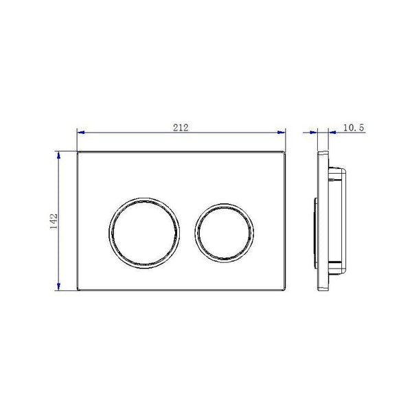 FLUSHING BUTTOMS TO XS SIZE FRAME BLACK - OkBaths