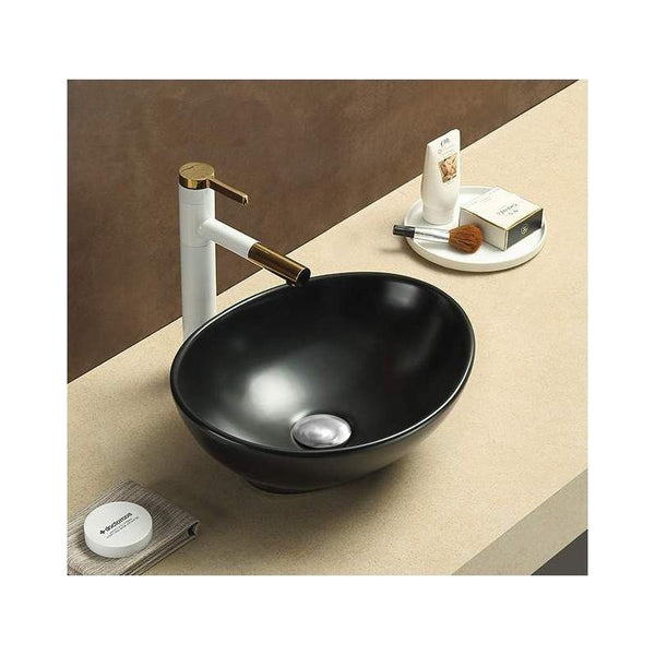 ELZA COUNTERTOP BASIN 400x340mm BLACK MAT - OkBaths