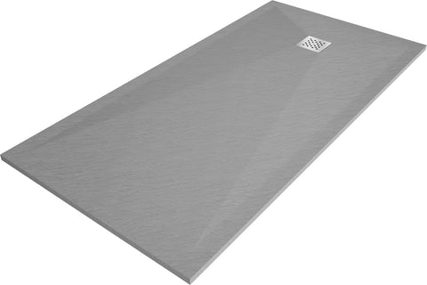 MEXEN STONE + RECTANGULAR COMPOSITE SHOWER TRAY-GRAY CONCRETE