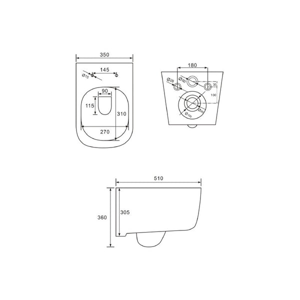 MEXEN MARGO WALL HUNG TOILET + SLOWLY CLOSING TOILET