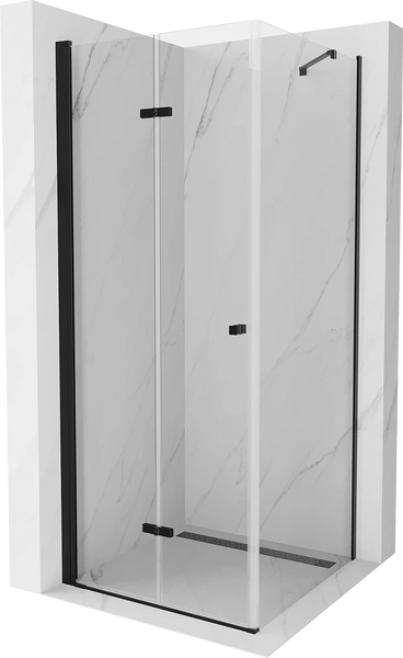 MEXEN LIMA SHOWER ENCLOSURE WITH FOLDING DOOR,TRANSPARENT-BLACK FINISH,6mm GLASS THICKNESS