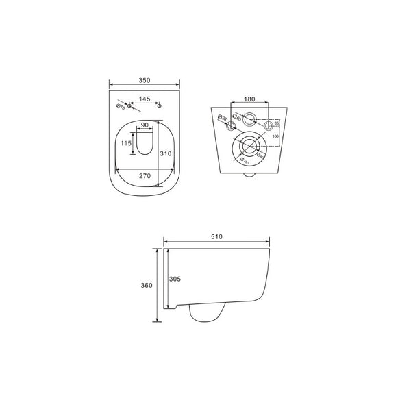 STELLA WALL HUNG TOILET + SLOWLY CLOSING BOARD