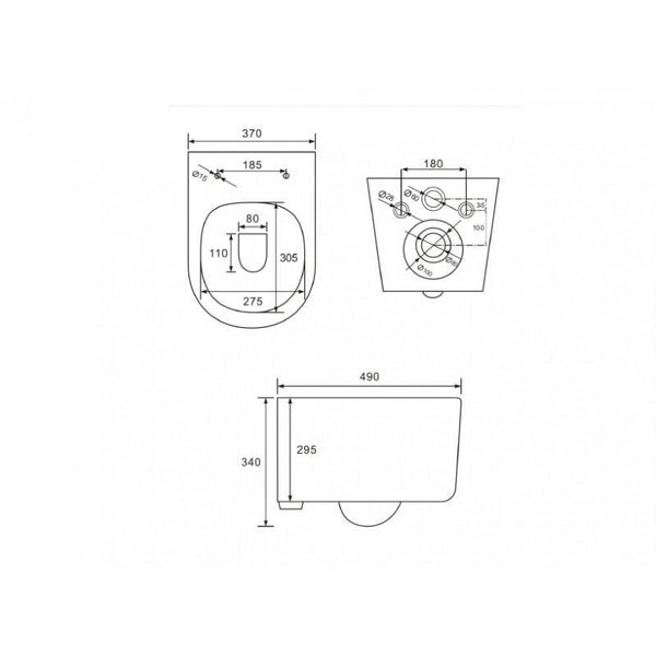 CARMEN WALL HUNG TOILET + SLOWLY CLOSING BOARD - OkBaths