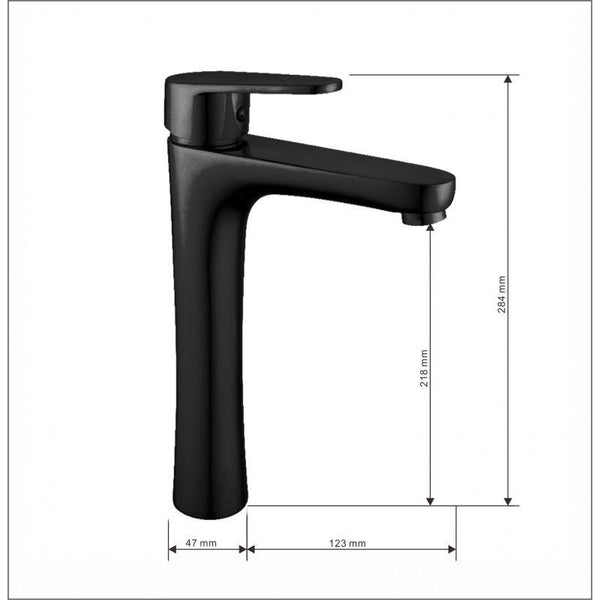 KAMA BASIN TAP BLACK TALL - OkBaths