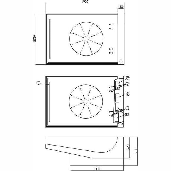 VICTORY SPA MILANO FREESTANDING BATHTUB 1900x1250x700mm WITH 1 SOFT MASSAGE SYSTEM WHITE - OkBaths