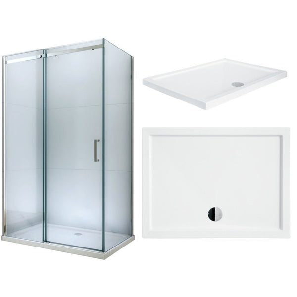 OMEGA SHOWER ENCLOSURE 1000x800mm + SHOWER TRAY + 2 more sizes available