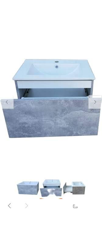 VANITY UNITS 600x430mm GREY BASIN INCLUDED - OkBaths