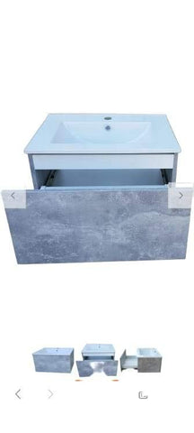 VANITY UNITS 600x430mm GREY BASIN INCLUDED - OkBaths