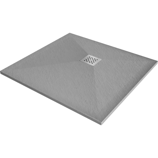 MEXEN STONE + RECTANGULAR COMPOSITE SHOWER TRAY-GRAY CONCRETE