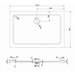 MEXEN RIO SHOWER TRAY SLIM RECTANGULAR 1200x800mm